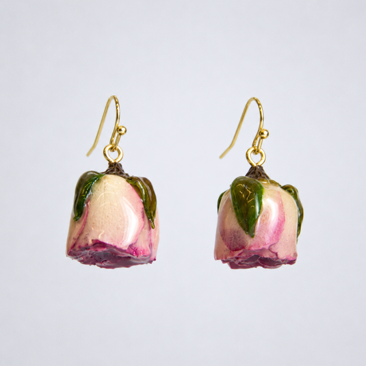 Preserved Rose Bud Earrings