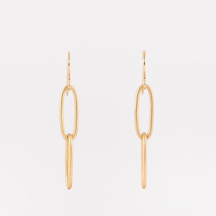 Gold Paperclip Chain Earrings