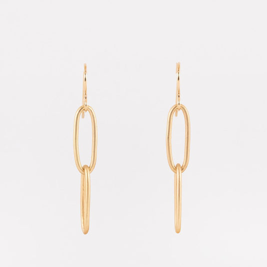 Gold Paperclip Chain Earrings