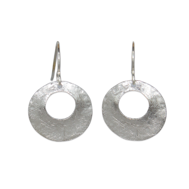 Load image into Gallery viewer, Silver Rebekah Disc Earrings
