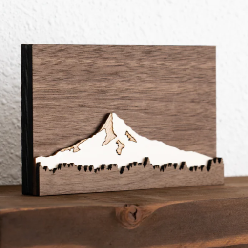 Path and Oak Mt. Hood Mini Wooden Art