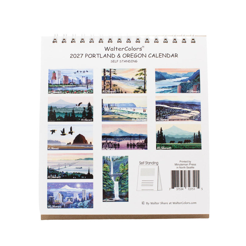 Load image into Gallery viewer, 2027 Walter Colors Portland/Oregon Spiral Calendar
