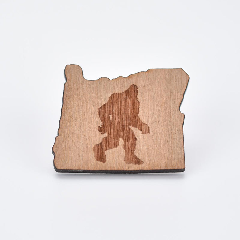 Load image into Gallery viewer, Oregon Bigfoot Wood Pin
