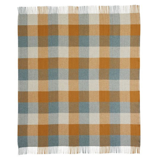 Pendleton Eco-Wise Shale/Copper Fringe Washable Wool Blanket, Throw