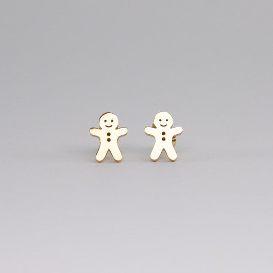 Gold Gingerbread Holiday Earrings