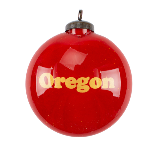 Oregon Home Red Glass Ornament