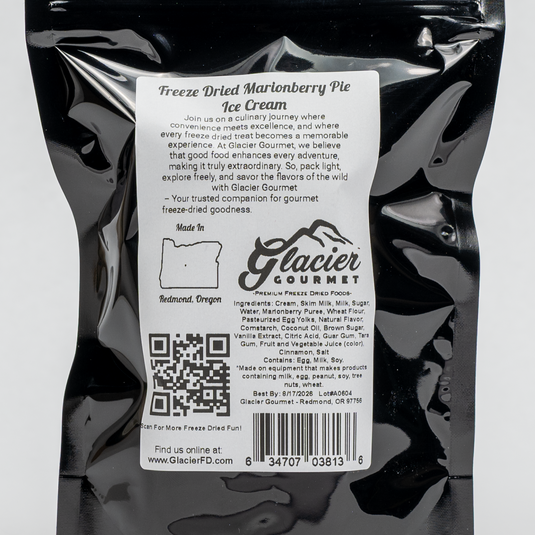 Glacier Gourmet Freeze Dried Marionberry Pie Ice Cream 3oz