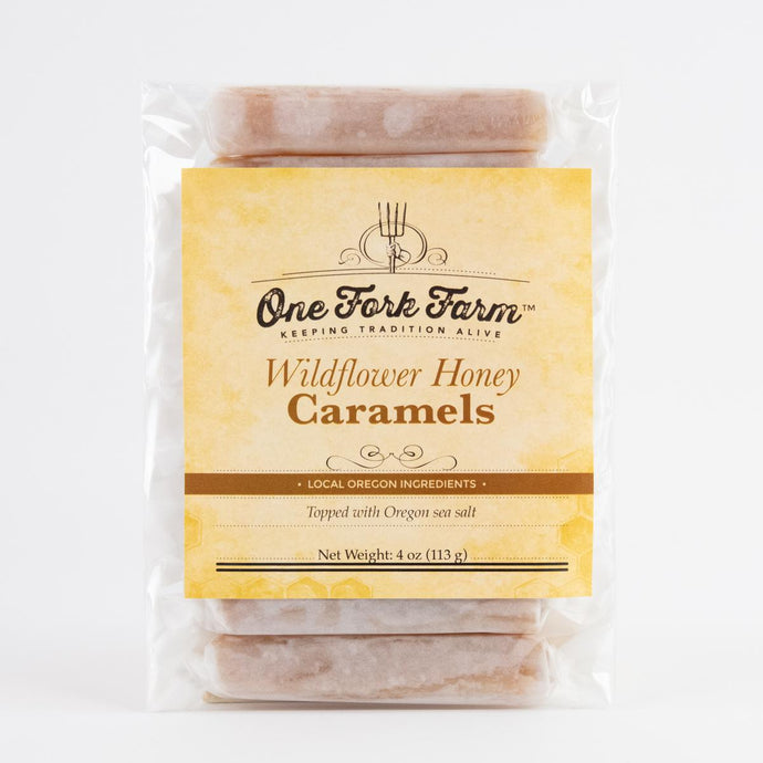 One Fork Farms Wildflower Honey Caramels, 4oz.