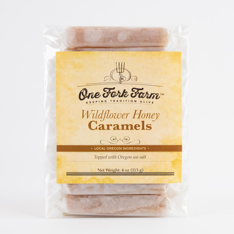 Load image into Gallery viewer, One Fork Farms Wildflower Honey Caramels, 4oz.
