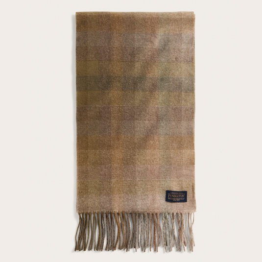 Pendleton Whisperwool Muffler Tan Mix/Olive Ombre Scarf