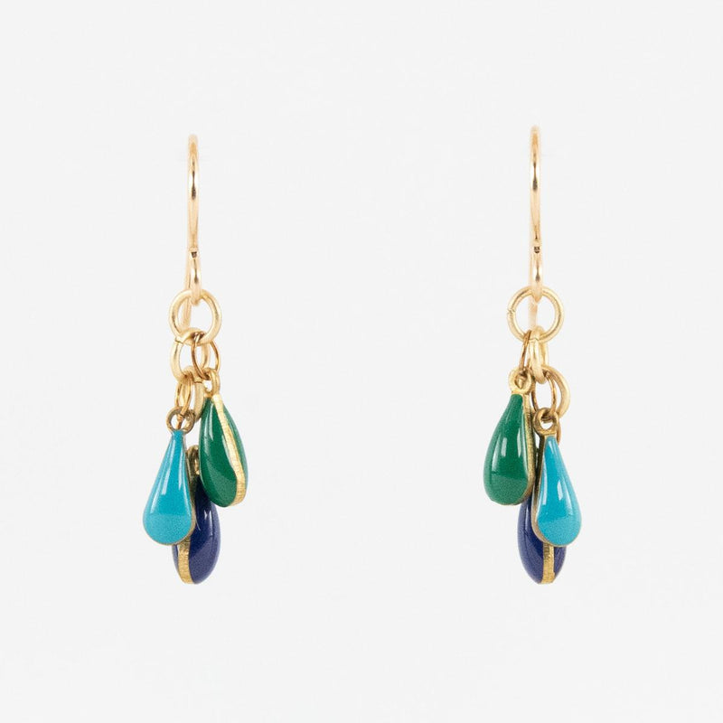 Load image into Gallery viewer, Blue and Green Teardrops Frankie Earrings
