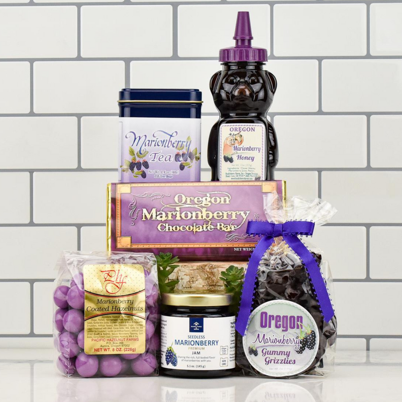 Load image into Gallery viewer, Marionberry Medley Gift Basket components
