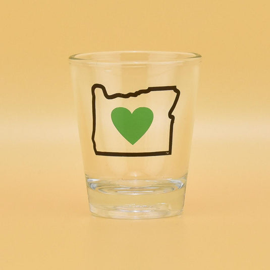 Heart in Oregon Shot Glass