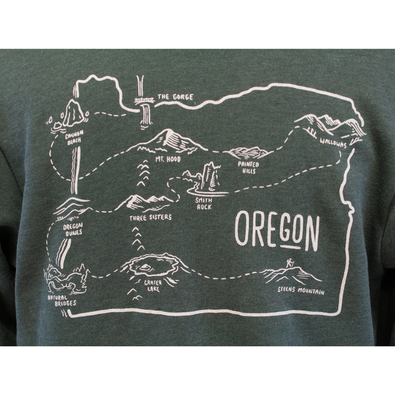 Load image into Gallery viewer, Travel Tee Explore Oregon Map Full-Zip Hoodie Sweatshirt
