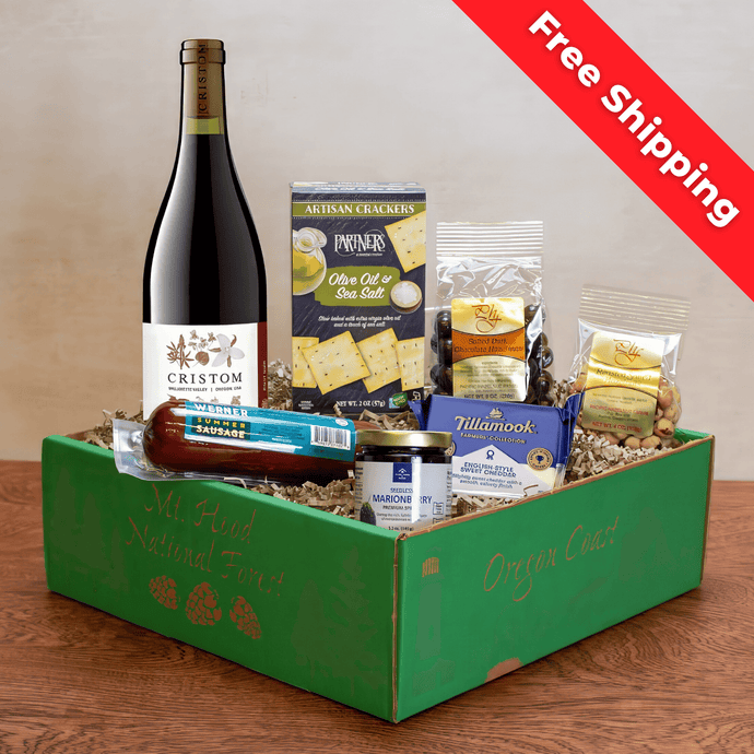 Cristom Vineyards Pinot Noir & Cheese Gift Basket