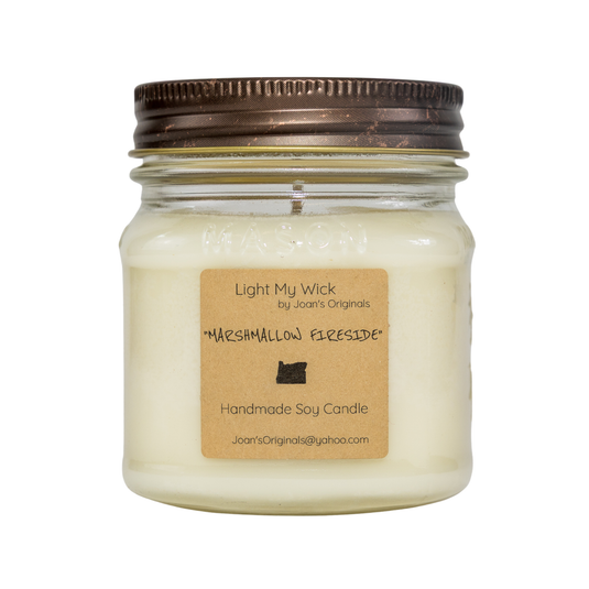 Marshmallow Fireside Rustic Jar Candle, 8oz.