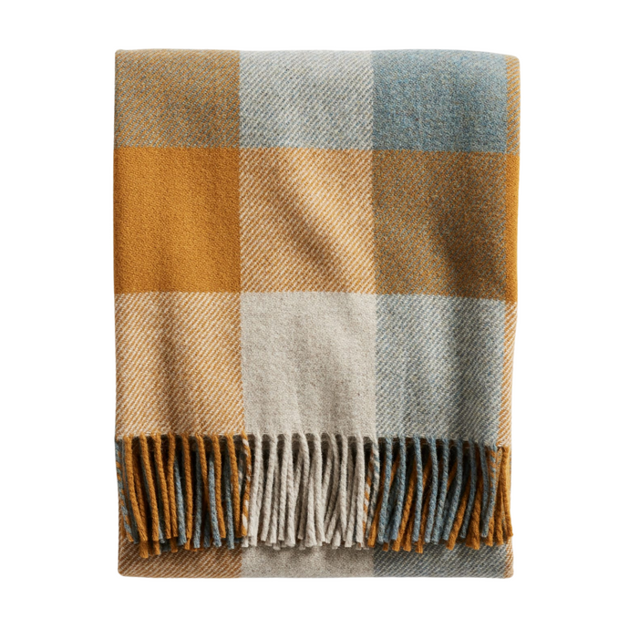 Pendleton Eco-Wise Shale/Copper Fringe Washable Wool Blanket, Throw