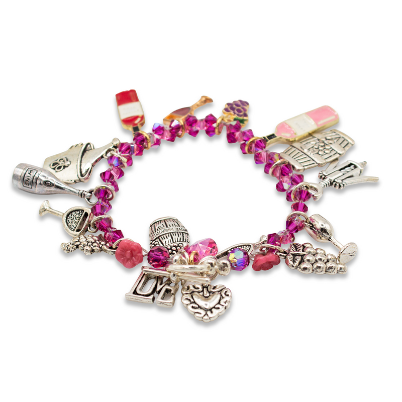 Load image into Gallery viewer, From Vines to Wine Charm Bracelet
