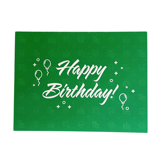 Green Happy Birthday Card