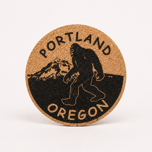 Bigfoot Portland Oregon Cork Coaster
