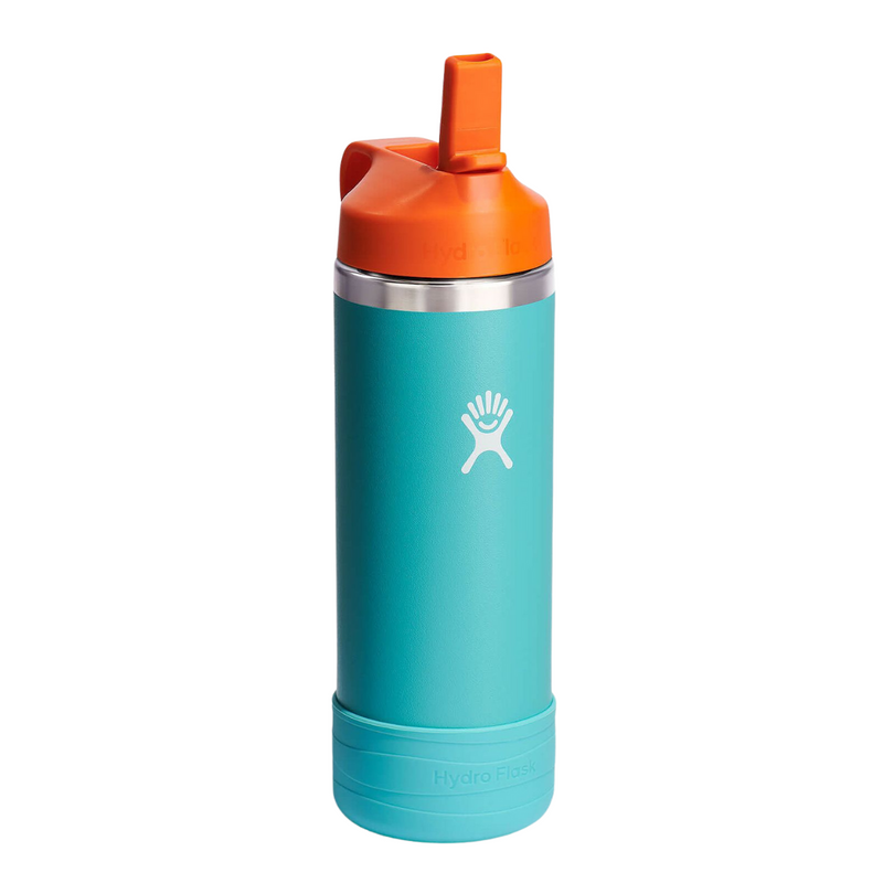 Load image into Gallery viewer, Hydro Flask Seaspray Kids Wide Mouth Straw Cap Bottle, 18oz.
