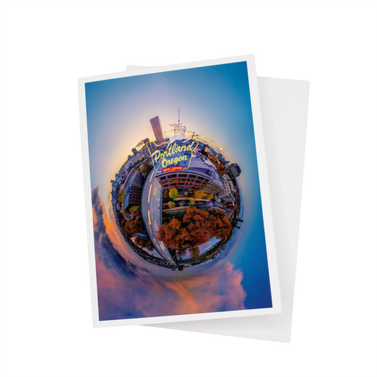 Lil' Planets Portland White Stag Sign Card