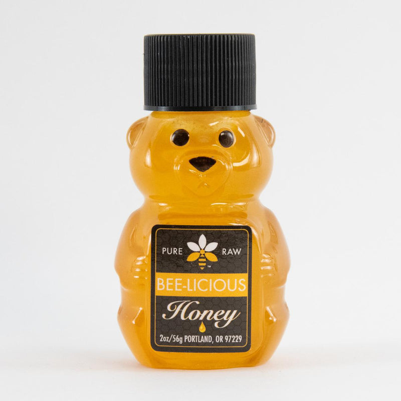 Load image into Gallery viewer, Bee-Licious Pure and Natural Clover Honey Bear, 2oz.
