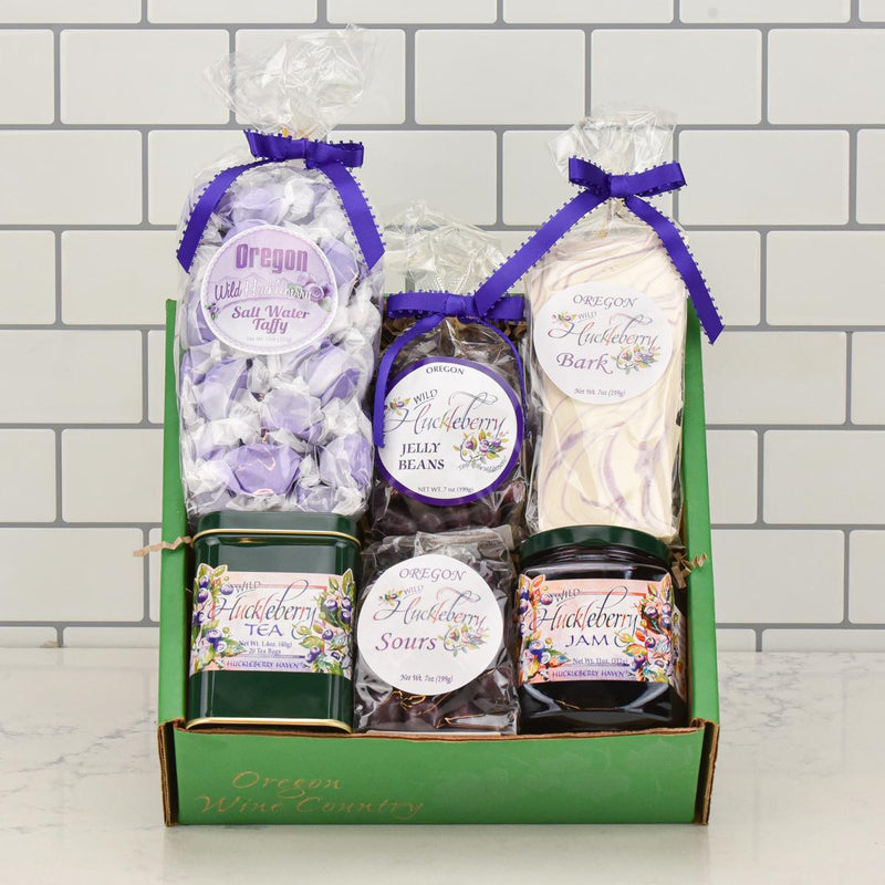 Load image into Gallery viewer, Huckleberry Bliss Gift Basket in signature Made In Oregon gift box
