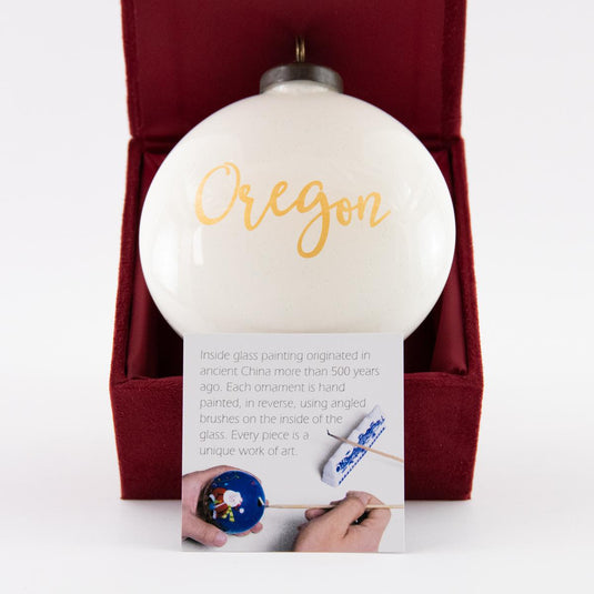 Oregon Christmas Glass Ornament