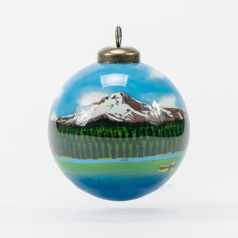 Load image into Gallery viewer, Hand-Painted Oregon Glass Ornament
