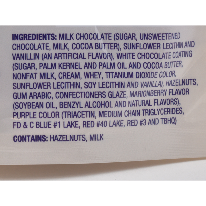 Load image into Gallery viewer, Pacific Hazelnut Farms Marionberry Chocolate Hazelnuts Ingredients List
