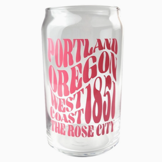 Portland Oregon 1851 rose city can glass