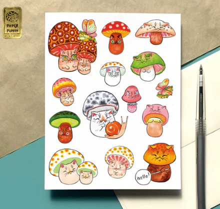 Mushroom Cats Collection Card
