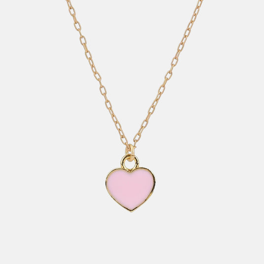 Pink Heart Gold Necklace