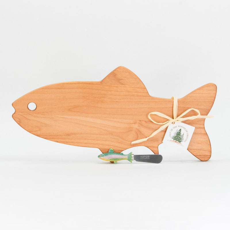 Load image into Gallery viewer, Salmon Cutting Board With Spreader
