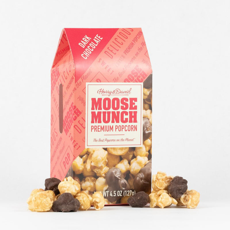 Load image into Gallery viewer, Moose Munch® Dark Chocolate Popcorn Box, 4.5oz.
