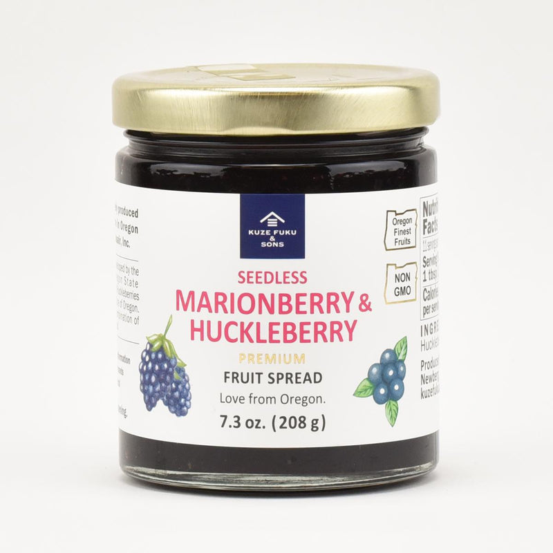 Load image into Gallery viewer, Kuze Fuku &amp; Sons Seedless Marionberry &amp; Huckleberry Fruit Spread, 7.3oz.
