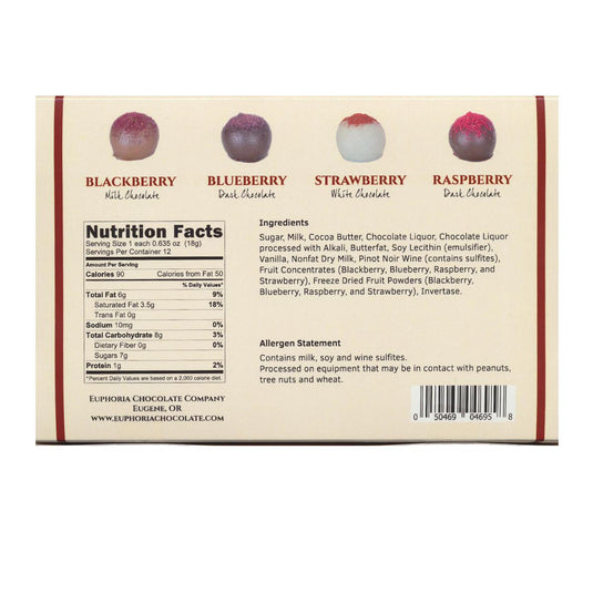 Euphoria Chocolate Oregon Berry Wine Truffle, 12pc