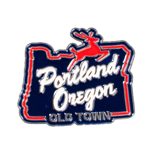 Portland Stag Sign Enamel Lapel Pin