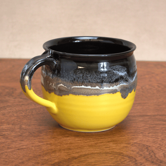 Clay In Motion Black Yellow Latte Mug