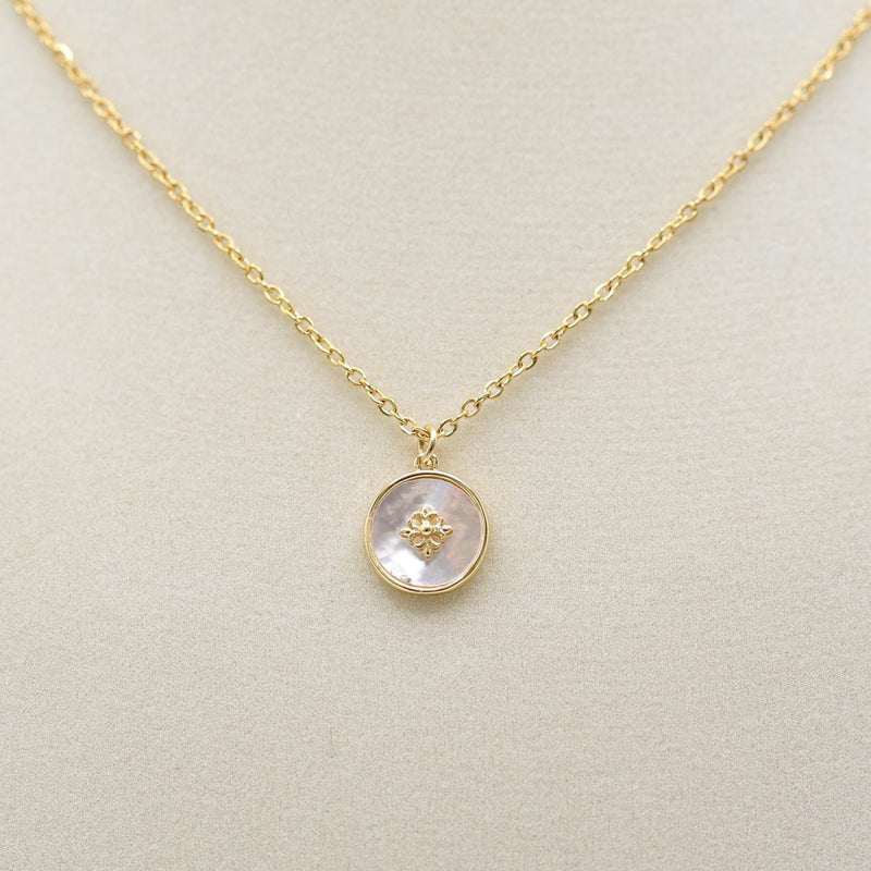 Load image into Gallery viewer, Mother of Pearl Disk Necklace
