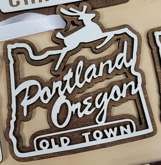 Ornament Portland Old Town Stag Sign Cutout