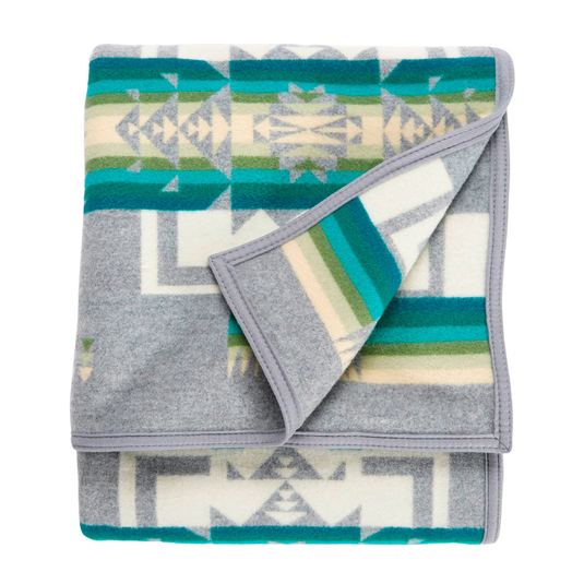 Pendleton Chief Joseph Grey Wool Blanket, Queen