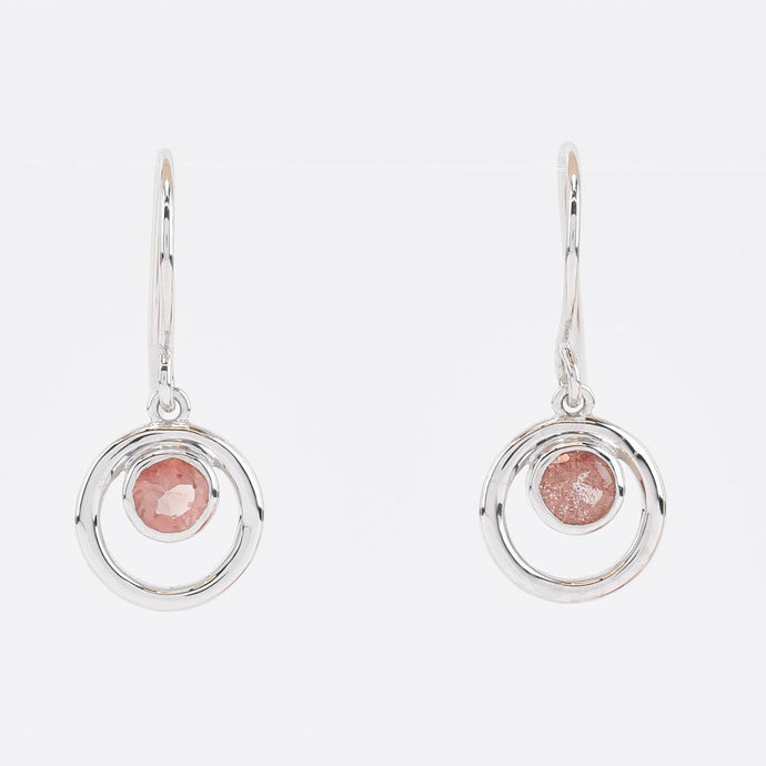 Desert Sun Gems Sunstone in Circle Earrings front