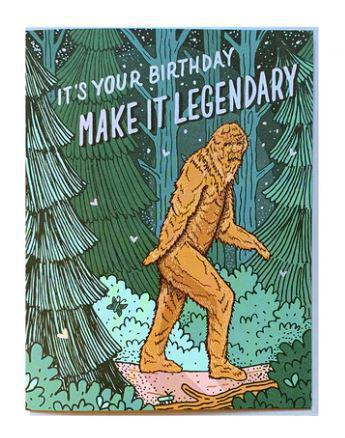 Card Bigfoot Birthday