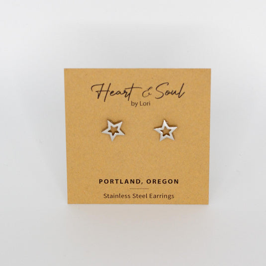 Star Stainless Steel Stud Earrings