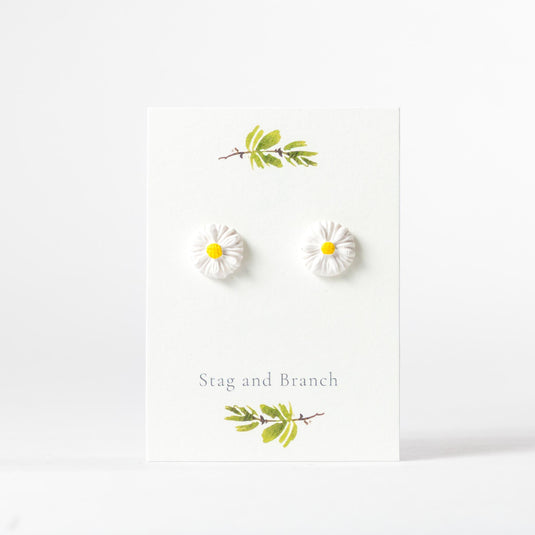 Small Daisy Polymer Clay Stud Earrings