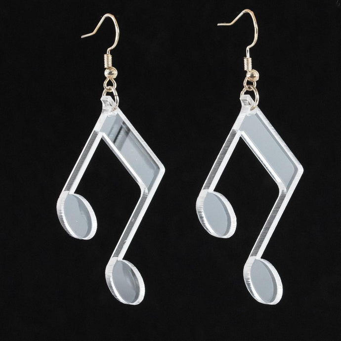 Music Note Clear Acrylic Earrings