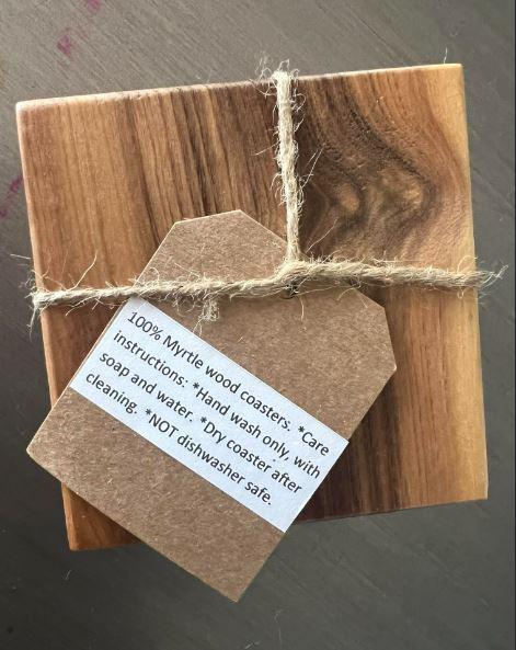 Myrtlewood Coaster Set, 4 Pack