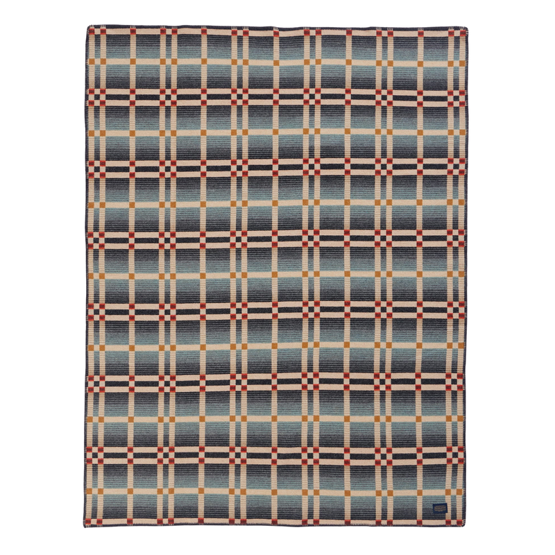 Load image into Gallery viewer, Pendleton Four Square Slide Mountain Shale Wool Throw
